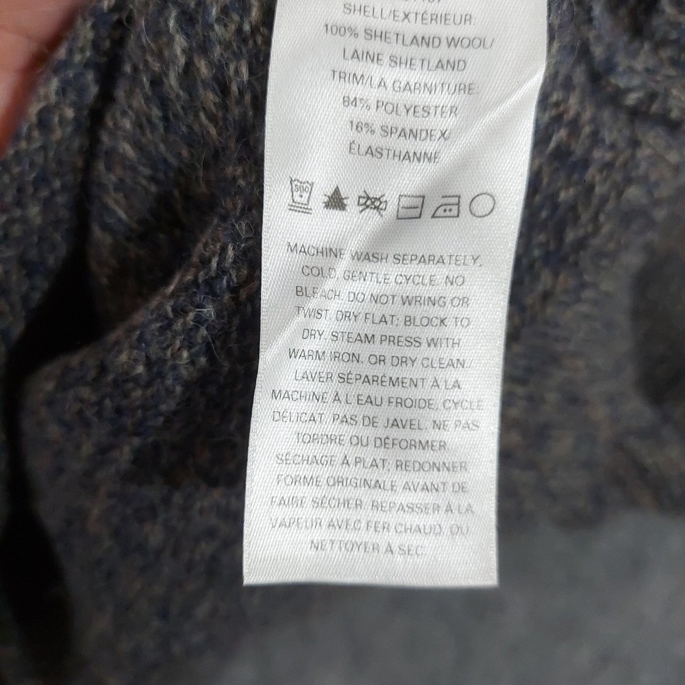 Pendleton Sweater Mens XL Gray Shetland Wool Quarter Zip Mock Neck Knit Pullover - Picture 4 of 10